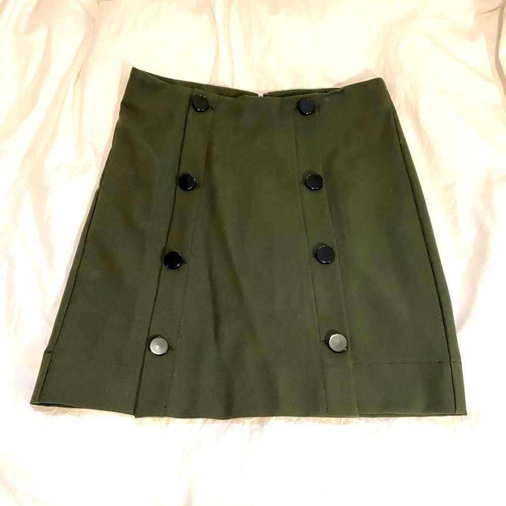 LOFT army green sailor skirt